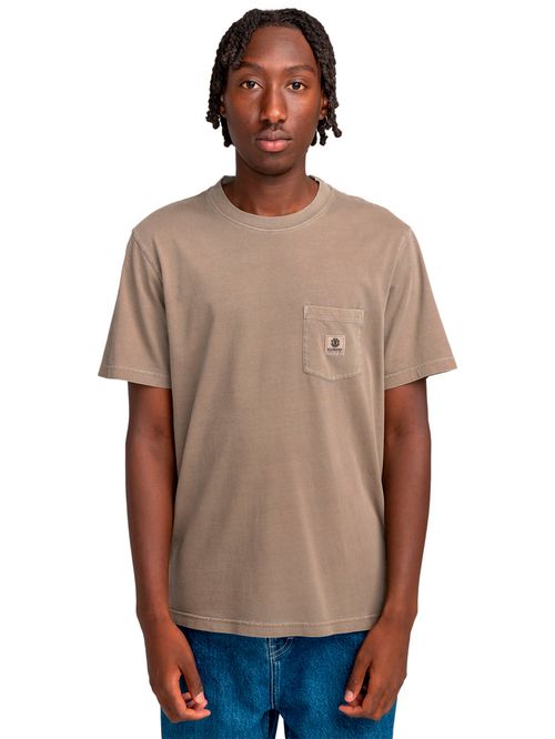 Polera Manga Corta Hombre Basic Pocket Café Element