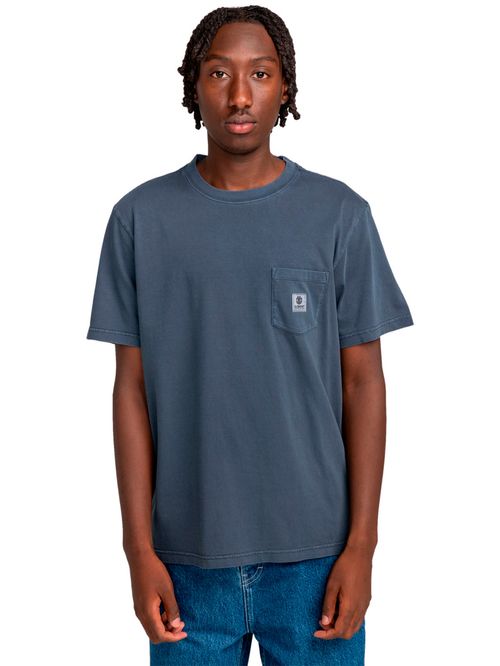 Polera Manga Corta Hombre Basic Pocket Azul Element