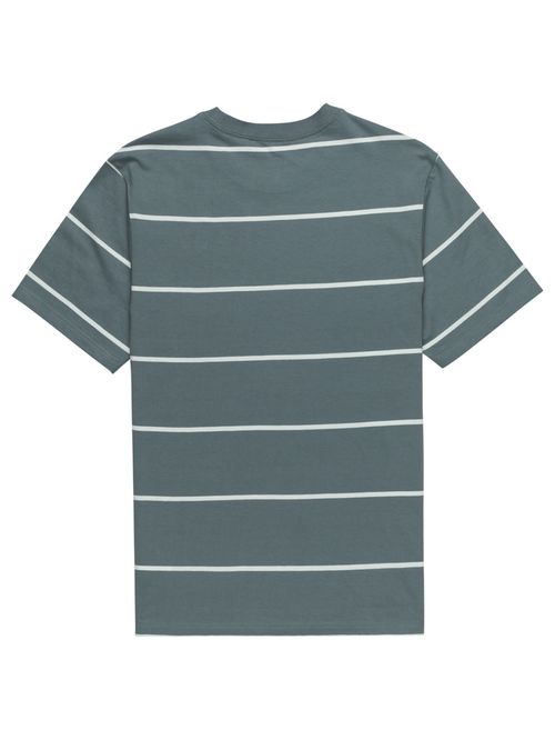 Polera Manga Corta Hombre Basic Pocket Stripes Celeste Element