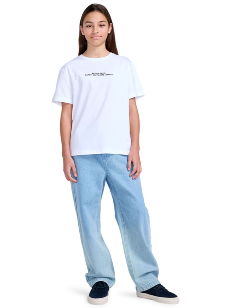 Polera Manga Corta Niño Rain Or Shine Blanca Element